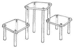 Beveled 3 Shelf Display