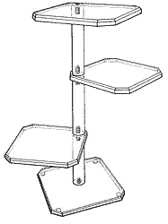 Beveled 3 Shelf Tower Ships unassembled.