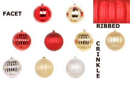 Facet, Ribbed, Crinkle Ornaments