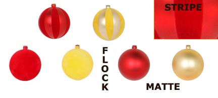 Striped Flocked Ornaments